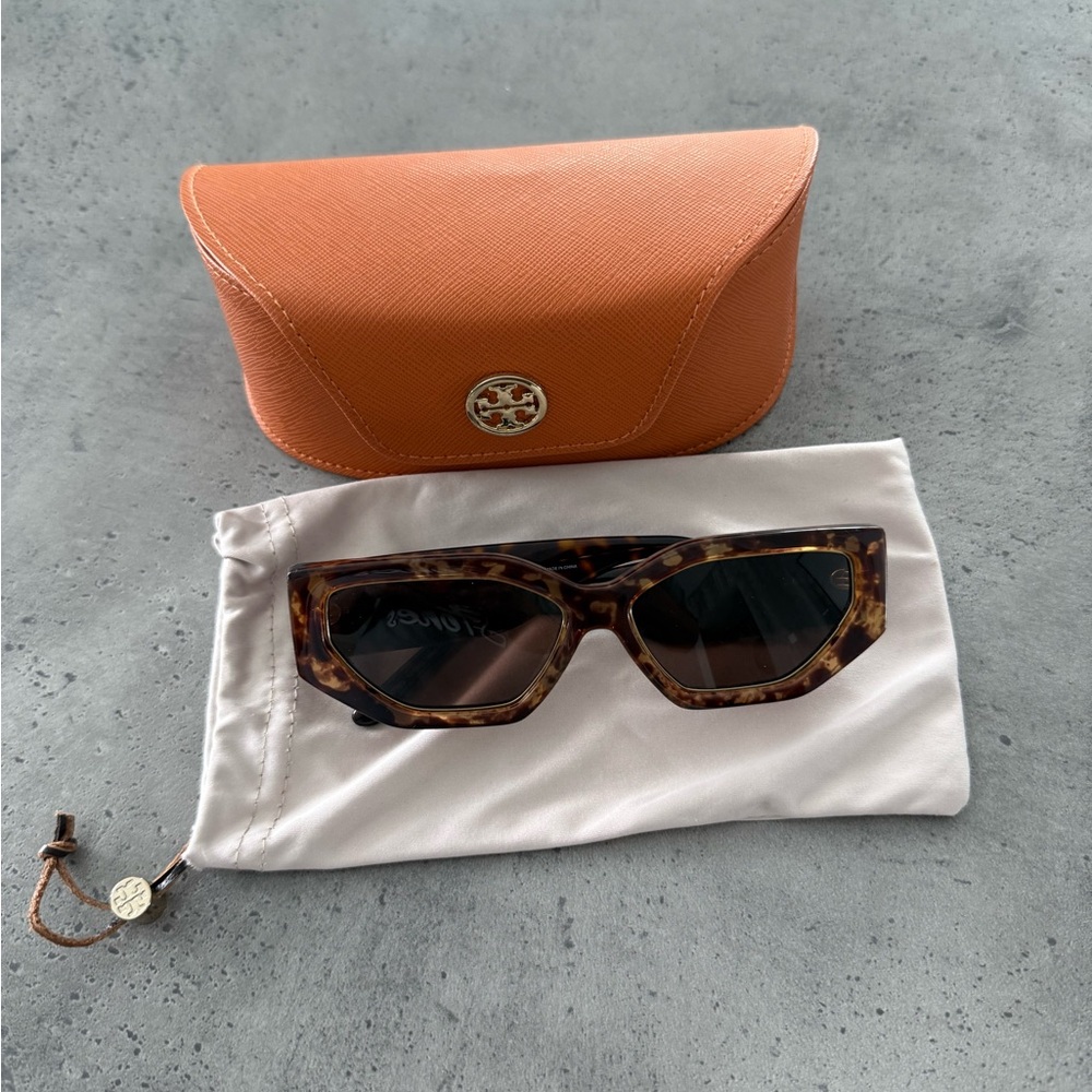 Tory Burch Tortoise Sunglasses with Orange Case